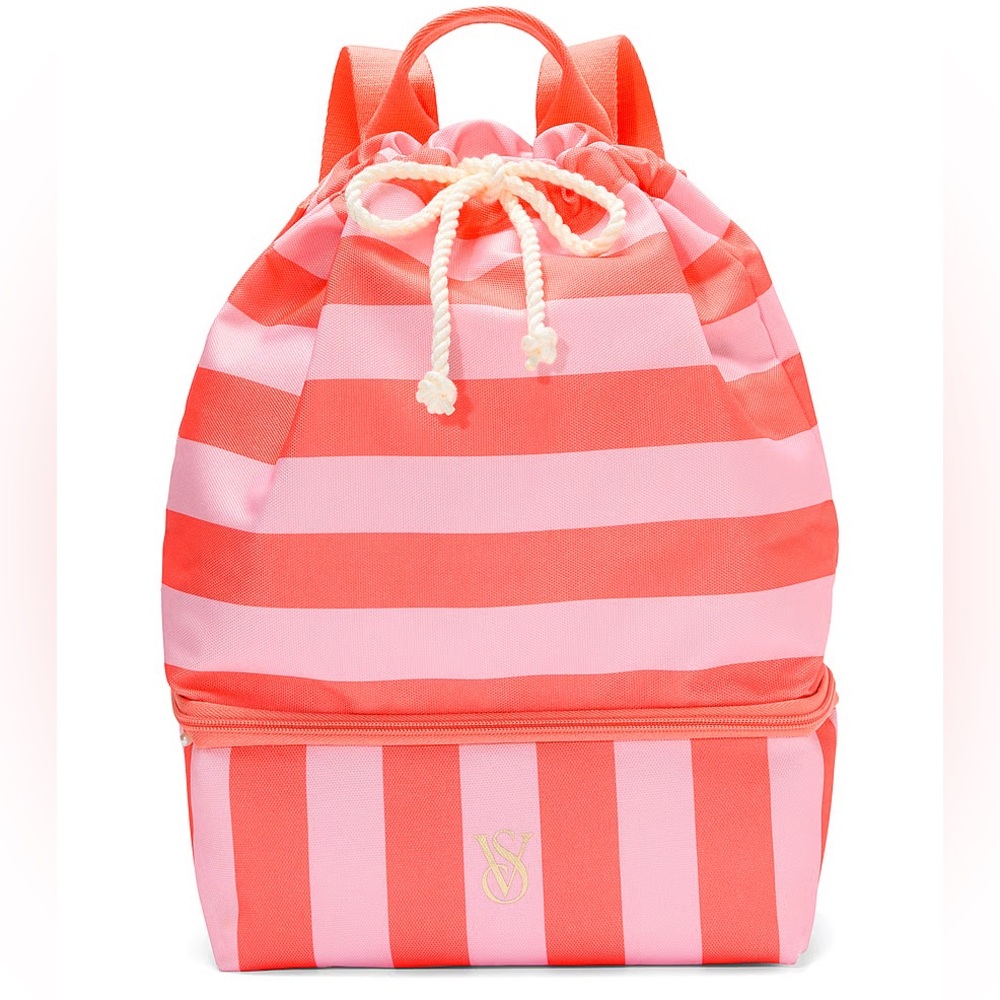 Victoria's Secret Vibrant Striped Beach Cooler Backpack